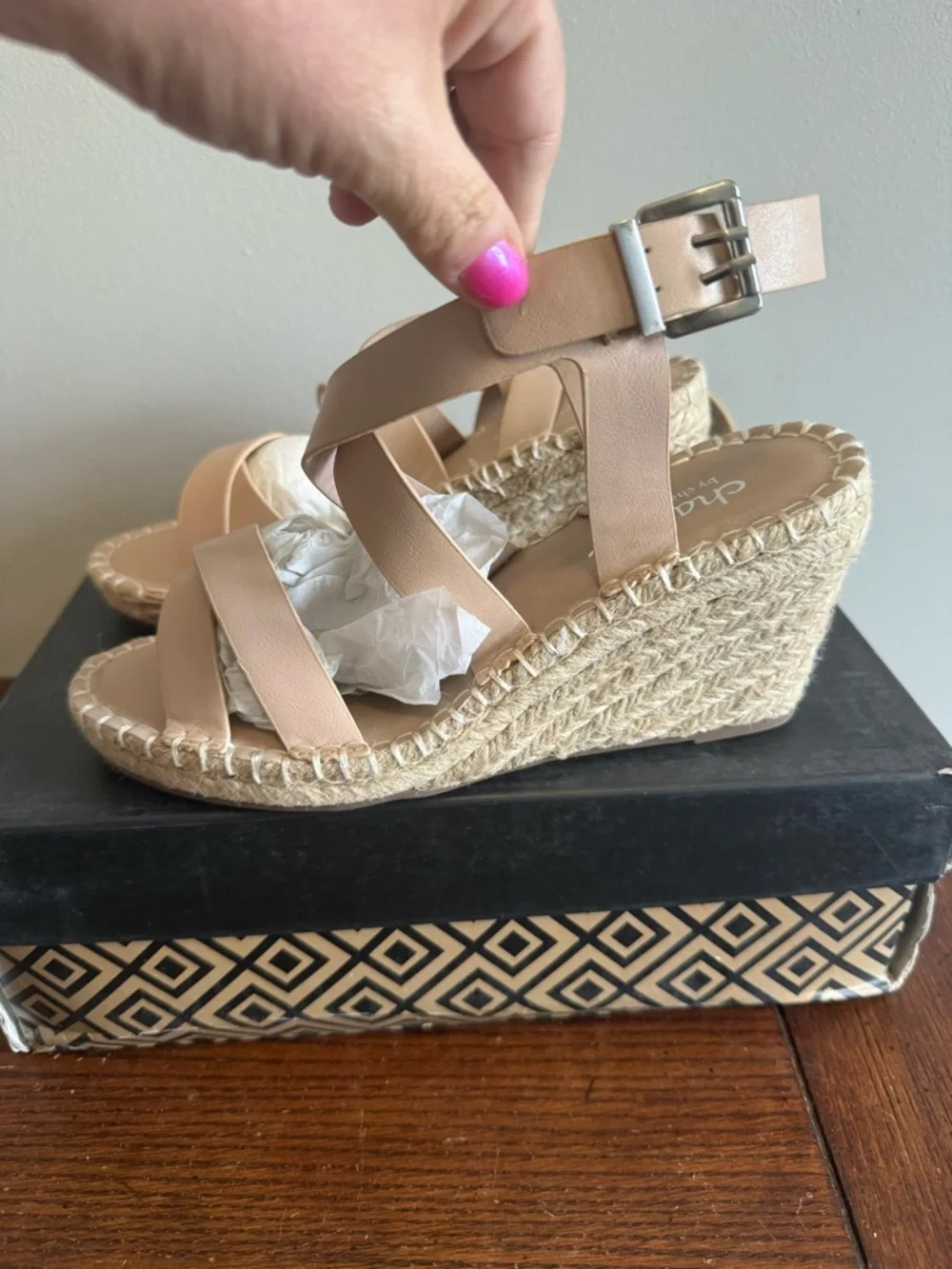 Charles‎ by Charles David Norway wedge sandals nude NEW